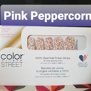 Color Street Pink Peppercorn - clear glitter overlay